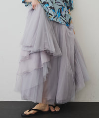 【予約開始待ち】2WAYリブスーパーボリュームチュールスカート