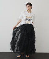 ボリュームチュールタックフリルIラインスカート