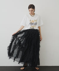 ボリュームチュールタックフリルIラインスカート