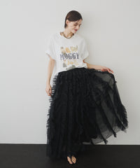 ボリュームチュールタックフリルIラインスカート