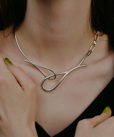 【再入荷予約】【loni】Ivy Asymmetry Choker/アシンメトリーデザインチョーカー