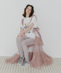 【一部カラー予約】【J1U by LA BELLE ETUDE】シースルーボリュームチュールデザインジレ