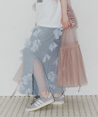 【予約10%OFF】【J1U by LA BELLE ETUDE】メニーリボンニットIラインスカートⅡ