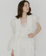 【J1U by LA BELE ETUDE】2WAYボリュームギャザーチュールノースリーブジャケット