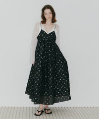 【予約】【J1U by LA BELLE ETUDE】シアーフラワージャガードボリュームワンピース