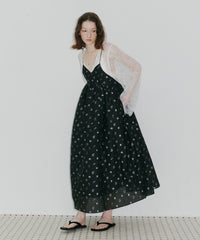 【予約】【J1U by LA BELLE ETUDE】シアーフラワージャガードボリュームワンピース