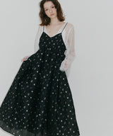 【予約】【J1U by LA BELLE ETUDE】シアーフラワージャガードボリュームワンピース