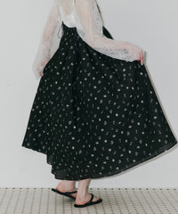 【予約】【J1U by LA BELLE ETUDE】シアーフラワージャガードボリュームワンピース