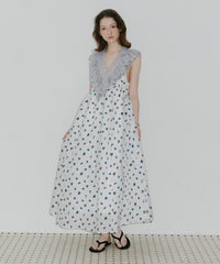 【予約】【J1U by LA BELLE ETUDE】シアーフラワージャガードボリュームワンピース