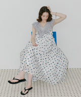 【予約】【J1U by LA BELLE ETUDE】シアーフラワージャガードボリュームワンピース