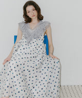 【予約】【J1U by LA BELLE ETUDE】シアーフラワージャガードボリュームワンピース