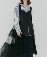 【予約】ボタンディテールサテンレースキャミチュニック