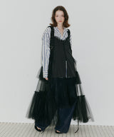 【予約】ボタンディテールサテンレースキャミチュニック