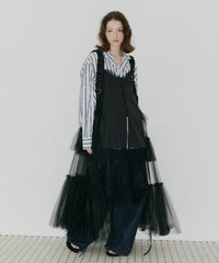 【予約】ボタンディテールサテンレースキャミチュニック