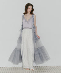 【予約】レースモチーフマットサテンキャミ