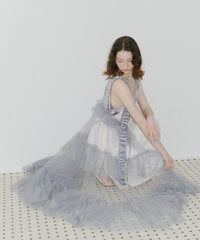 【一部カラー予約】【J1U by LA BELLE ETUDE】シースルーボリュームチュールデザインジレ