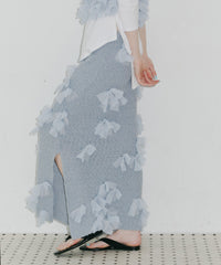 【予約10%OFF】【J1U by LA BELLE ETUDE】メニーリボンニットIラインスカートⅡ