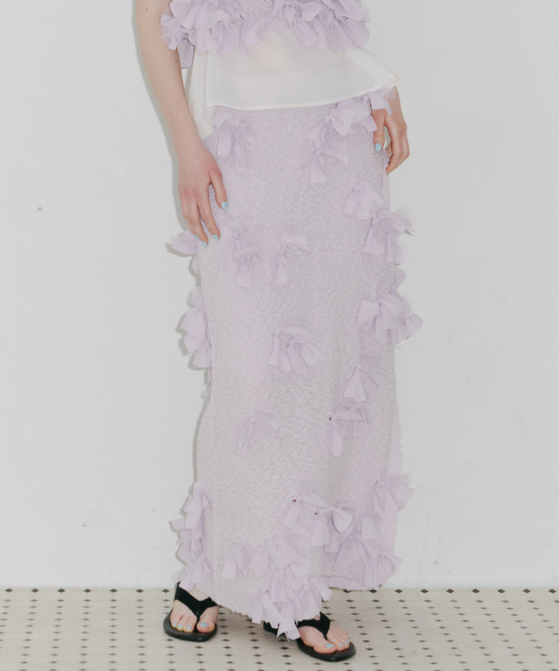 J1U by LA BELLE ETUDE】メニーリボンニットIラインスカートⅢ – LA