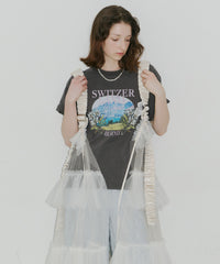 【一部カラー予約】【J1U by LA BELLE ETUDE】シースルーボリュームチュールデザインジレ