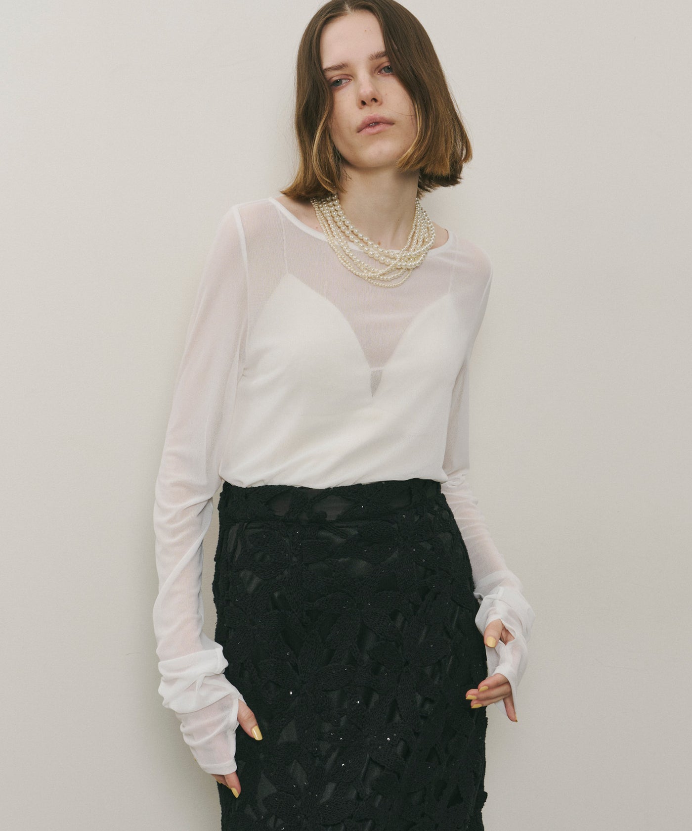 トップス lgb129 ロングスリーブボートネックシアーTOPS – LA BELLE ETUDE online