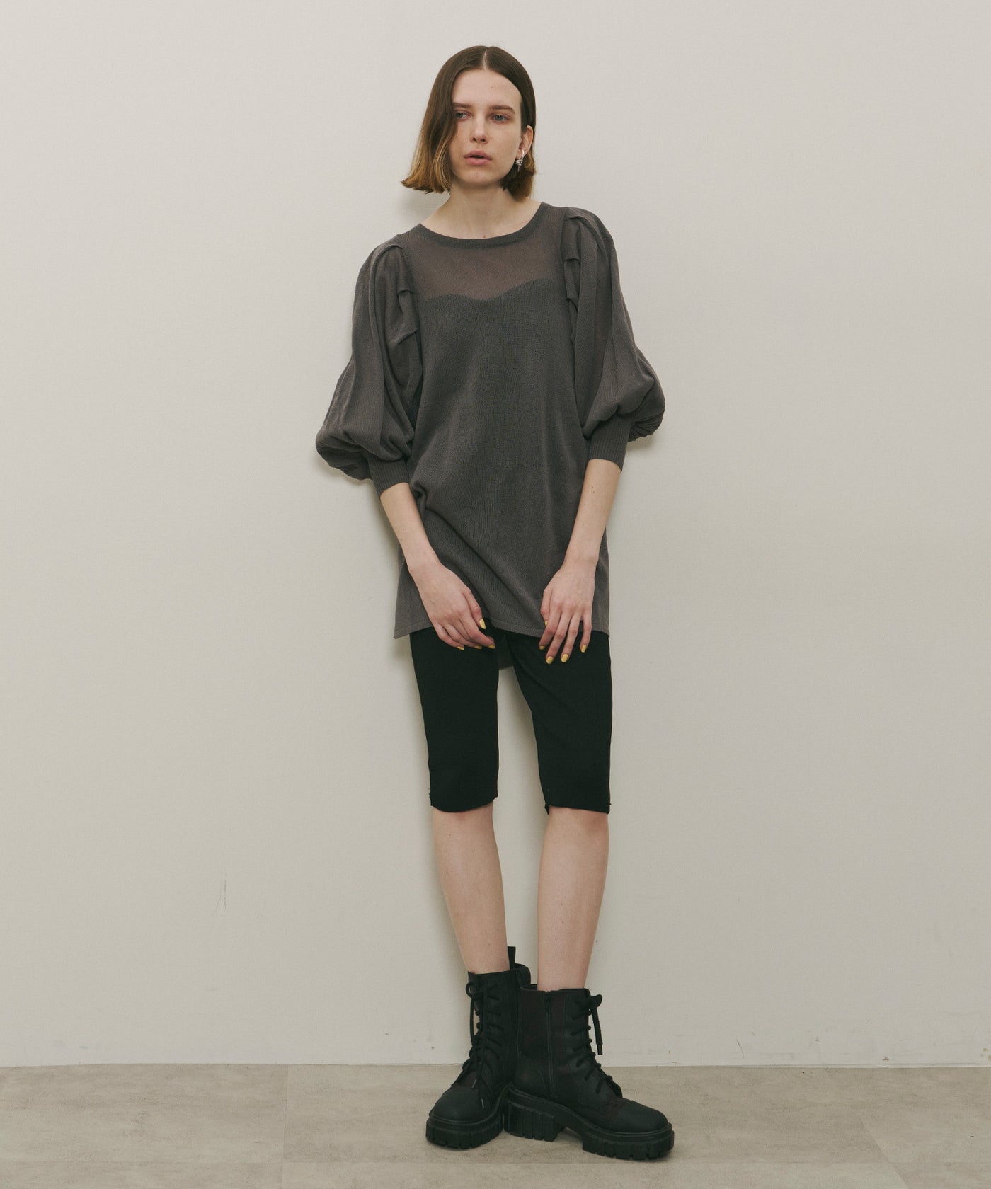 シアーボリュームパフ袖ニット – LA BELLE ETUDE online store