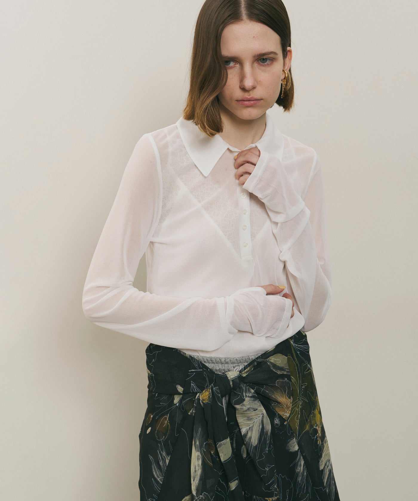 longスリーブシアーポロシャツ – LA BELLE ETUDE online store