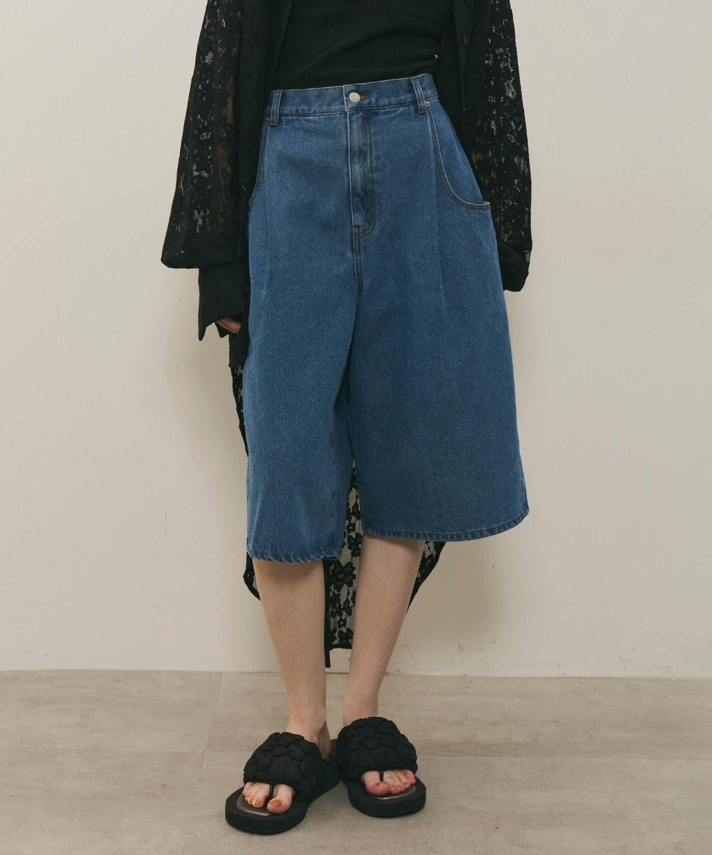 H BEAUTY&YOUTH デニムタックハーフパンツ セール】＜H＞13oz デニムタックハーフパンツ（デニムパンツ