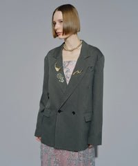 【yae】Asymmetry check jacket / アシンメトリーチェックジャケット