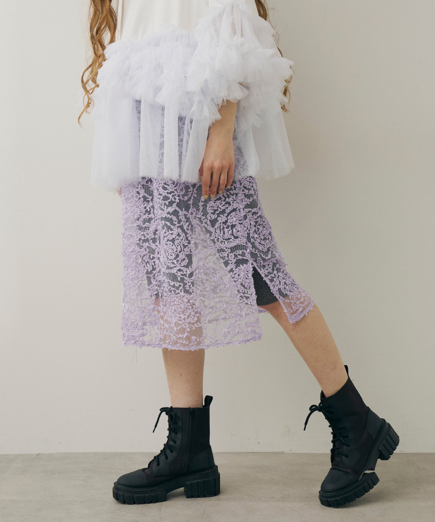 J1U by LA BELLE ETUDE】シアーローズモチーフレースIライン