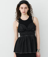 【予約】【room153】デニムラッフルビスチェ