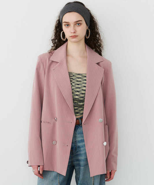 【room153】ピンストライプパワーショルダージャケット
