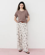 【予約】【room153】エンブロイダリーフラワーリラックスパンツ