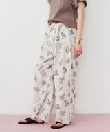 【予約】【room153】エンブロイダリーフラワーリラックスパンツ