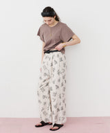 【予約】【room153】エンブロイダリーフラワーリラックスパンツ