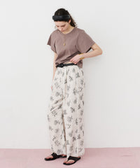 【予約】【room153】エンブロイダリーフラワーリラックスパンツ