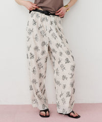 【予約】【room153】エンブロイダリーフラワーリラックスパンツ