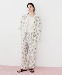 【予約】【room153】エンブロイダリーフラワーリラックスパンツ