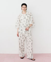 【予約】【room153】エンブロイダリーフラワーリラックスパンツ