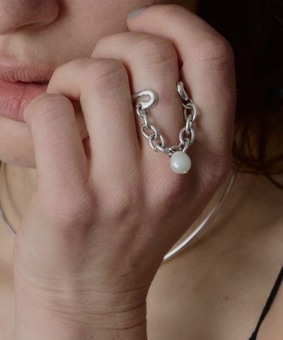 【loni】Ivy pearl chain ring