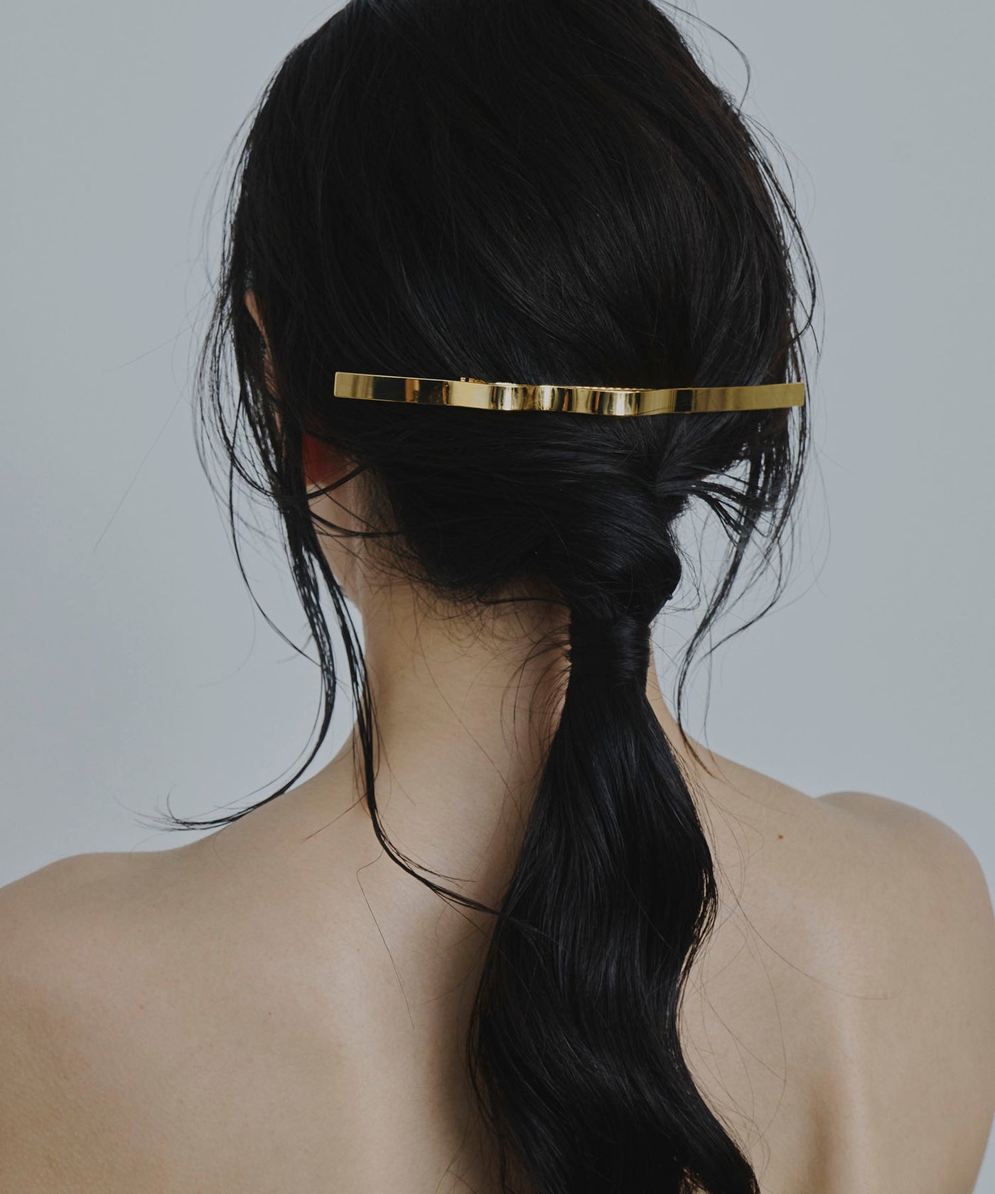 BARRETTE バレッタ スワロフスキーパール インフルエンス 影響 loni】Asple Plate Barrette/メタルバーウェーブバレッタ – LA
