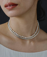 【loni】Crop pearl combi necklace
