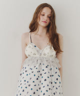 【再入荷】【J1U by LA BELLE ETUDE】シアーフラワージャガードボリュームキャミワンピース