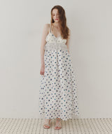 【再入荷】【J1U by LA BELLE ETUDE】シアーフラワージャガードボリュームキャミワンピース