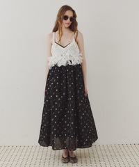 【再入荷】【J1U by LA BELLE ETUDE】シアーフラワージャガードボリュームキャミワンピース