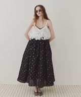 【再入荷】【J1U by LA BELLE ETUDE】シアーフラワージャガードボリュームキャミワンピース