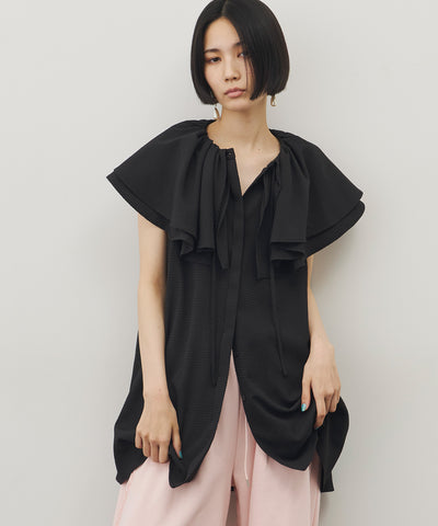 ボリュームフリル衿ブラウス　