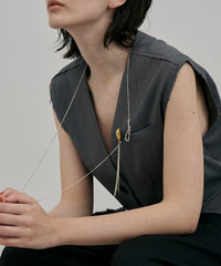 【予約】【loni】Seed Asymmetry Necklace Blrooch/シードアシンメトリーネックレスブローチ