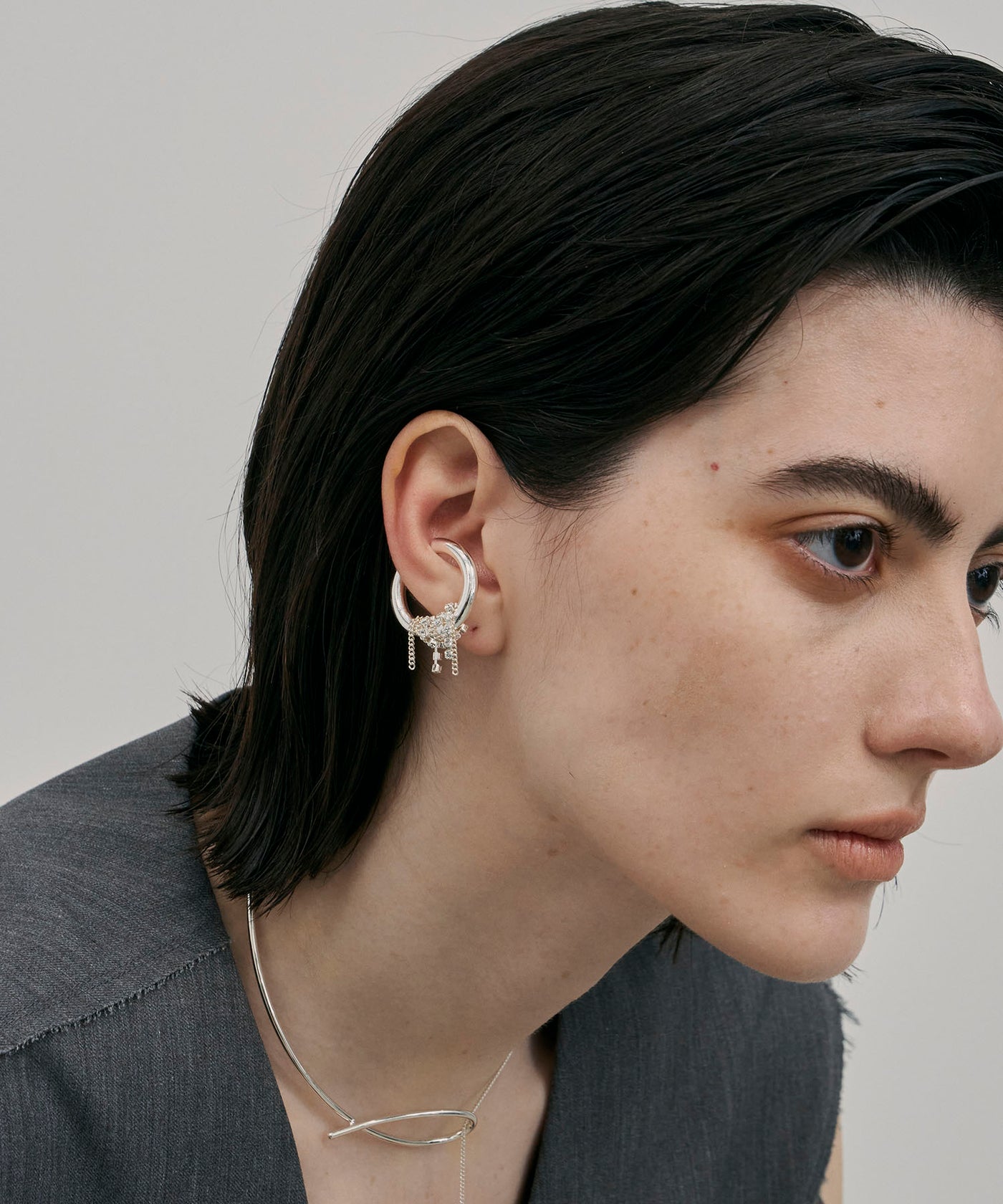 一部カラー予約】【loni】Lupinus Bijou Chain Earcuff – LA