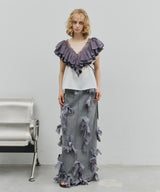 【予約開始待ち】【J1U by LA BELLE ETUDE】many ribbon denim skirt