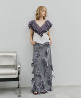 【予約開始待ち】【J1U by LA BELLE ETUDE】many ribbon denim skirt